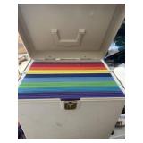 File folder box with folders