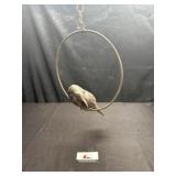 Hanging metal parrot