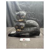 Metal cat with mustache decor