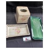 Ceramic trays and tissue box cover