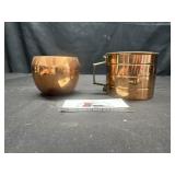Copper measuring cup and votive holder