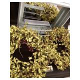 Wreaths, shelf and wall mirror