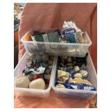 totes of wood crafts