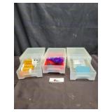Organizers with crafting decor