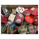 Box of Christmas ribbon