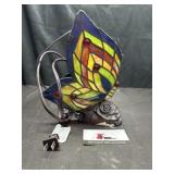LeadedGlass butterfly lamp