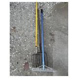 Hay forks and cement tool