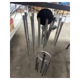 Wind chime and garden statue