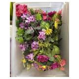 totes of floral decor