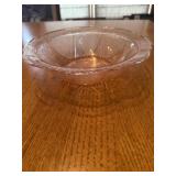 Pink depression glass bowl