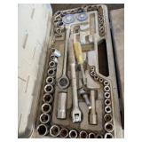 Socket set, metric and standard 3/8 and 1/4