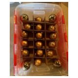 Tote of Christmas balls/ decor