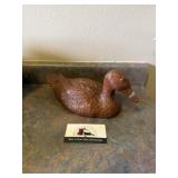 Red mill handcrafted duck decoy