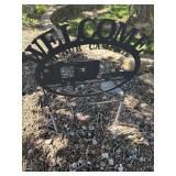 34 inch metal welcome to our campsite sign