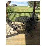 Metal outdoor patio furniture table is 42 inches