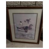 Framed duck print