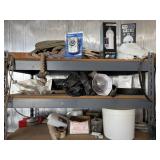 Shelf contents , light bulbs, clamps