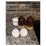 Stoneware salt and pepper shakers