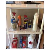 Cleaning supplies, WD 40, misc