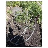 Metal wagon wheel and axle