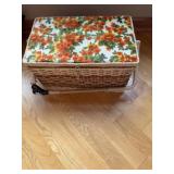 Sewing basket of sewing supplies