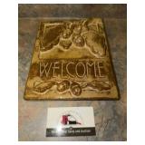 Stoneware welcome sign