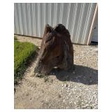Wooden curved horse head 35 inches tall