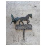 Vintage Brass Horse Crossing and butterfly