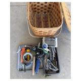 Driver, heads, pliers, miscellaneous tools in