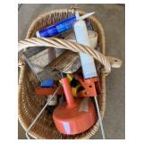 Drain snake, caulking guns, misc tools, pioneer