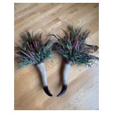 Horn cap, rustic floral wildlife decor