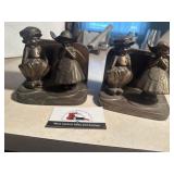 Metal bookends- one has been repaired
