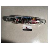 Glass Rolling pin filled with buttons