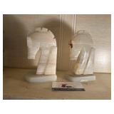Horse head stone book ends