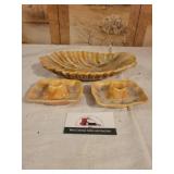 Ceramic candlestick holders & bowl