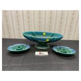 Haeger Candle Holders, Pedestal Dish