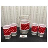 MCM Polka Dot Pitcher Set