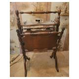 Wooden magazine & ashtray stand