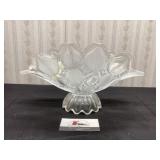 Frosted Glass Pedestal Fruit Bowl
