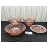 Pink Depression Glass Bowls
