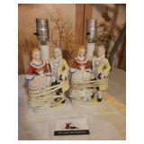 Victorian porcelain table lamps
