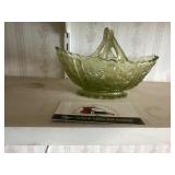 Green glass dish