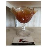 Orange pedestal candy dish