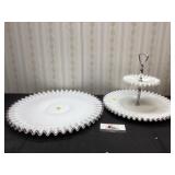 Fenton Ruffled Tiered Dessert Stand and Platter