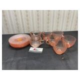 Pink Depression Cups and Saucers