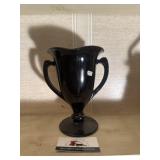Black amethyst art deco vase