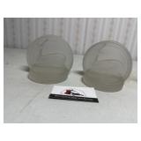 Vintage satin glass gazelle book ends
