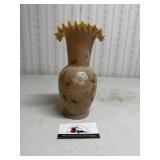 Hand painted ruffle edge vase