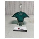 Hand blown glass basket