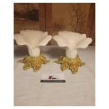 Ceramic flower candlestick holders